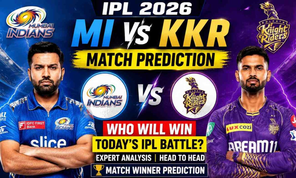 MI vs KKR Match Prediction 2026: Who Will Win Today’s IPL Battle? Big Update, Pitch Report & Winning Chances