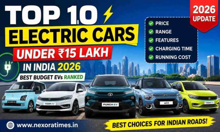 Top 10 Electric Cars Under ₹15 Lakh in India 2026 – Best Budget EVs Ranked