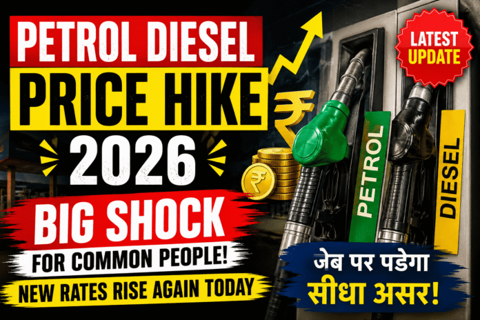 India Petrol Diesel Price Hike 2026: Big Shock as New Fuel Rates Rise Again Today India Petrol Diesel Price Hike 2026: Big Shock as New Fuel Rates Rise Again Today